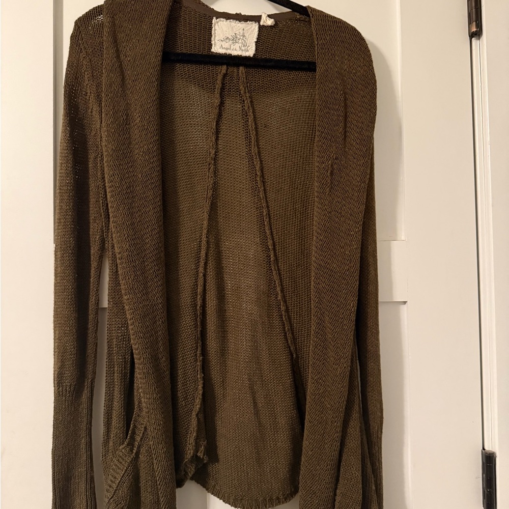 Angel Of The North Anthropologie Khaki Cardigan